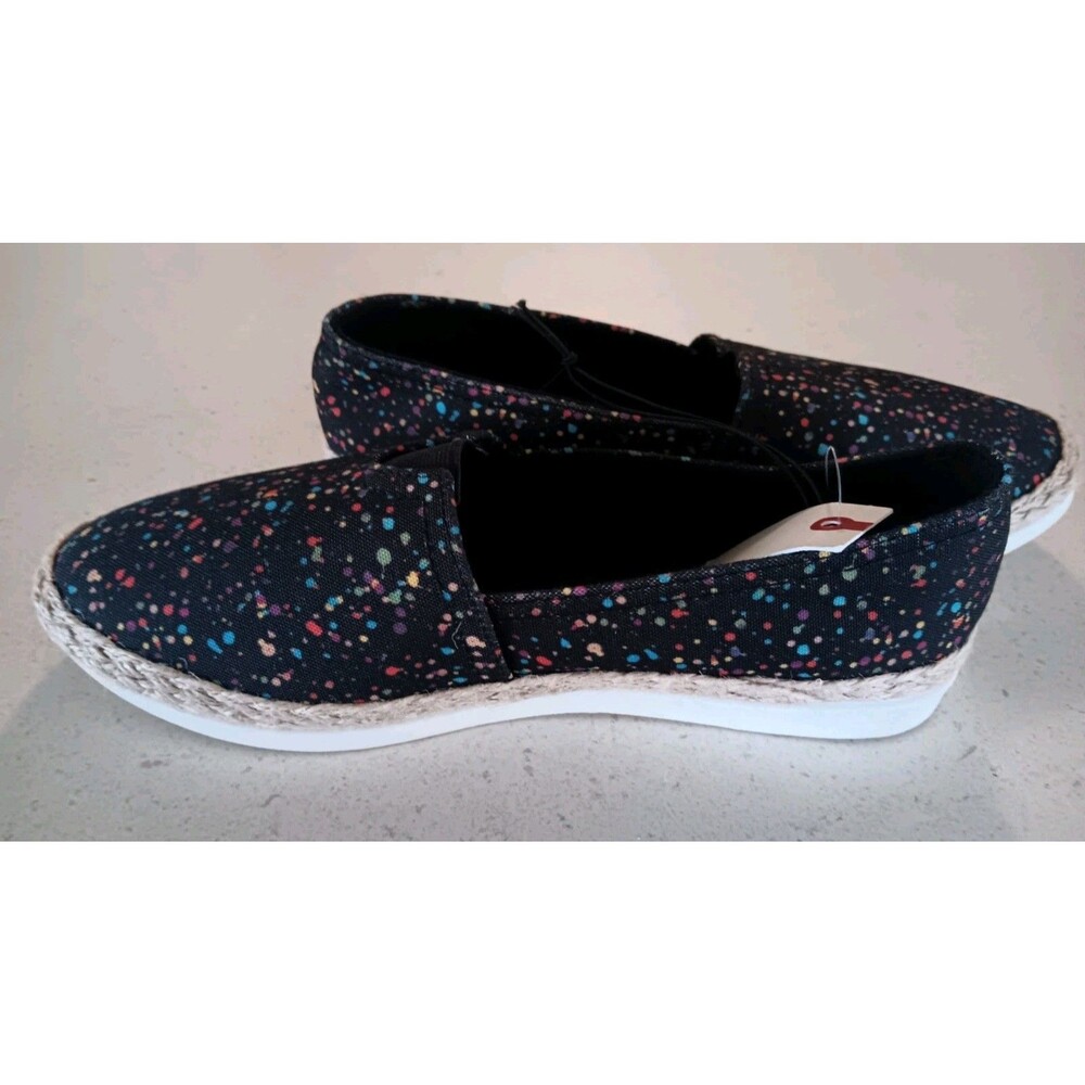Esprit  Ellery Black Paint Flats Women's Size 7 NWT Confetti